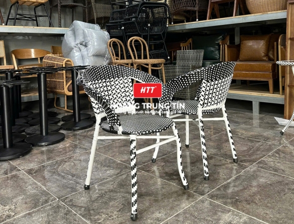 Ghế cafe đan nhựa mây HTT05