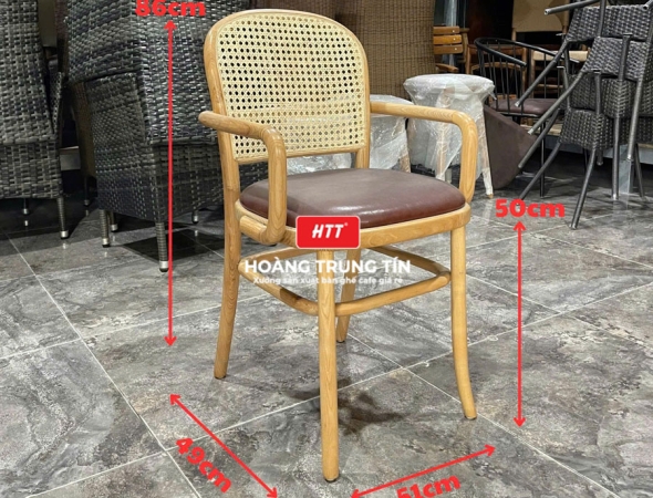 Ghế cafe gỗ nệm cao cấp HTT45