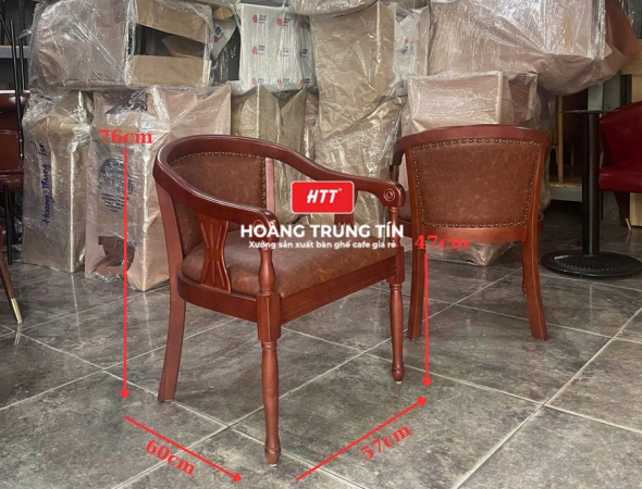 Ghế cafe gỗ nệm cao cấp HTT53