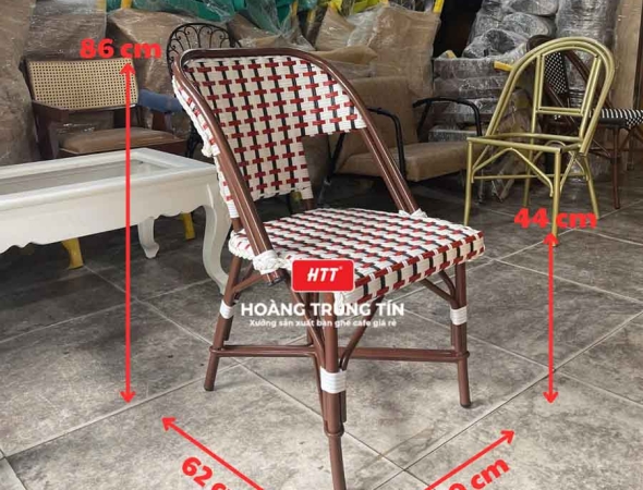 Ghế cafe đan nhựa mây ngoài trời HTT010