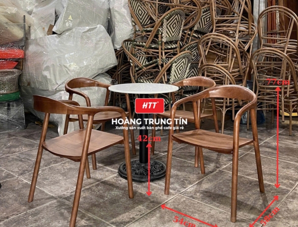 Bàn ghế cafe gỗ cao cấp HTT02
