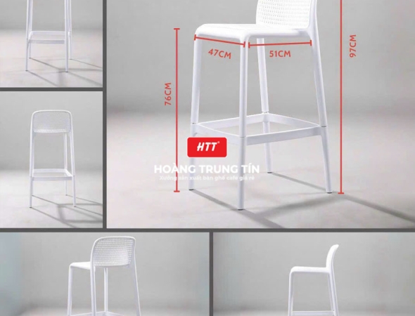 Bàn ghế cafe nhựa đúc nguyên khối HTT09