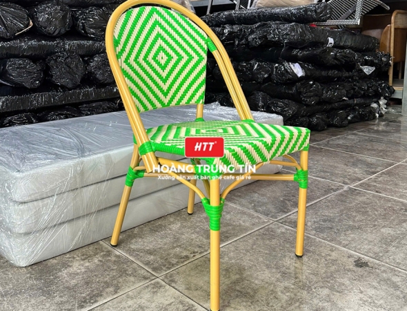 Ghế cafe đan nhựa mây ngoài trời HTT080