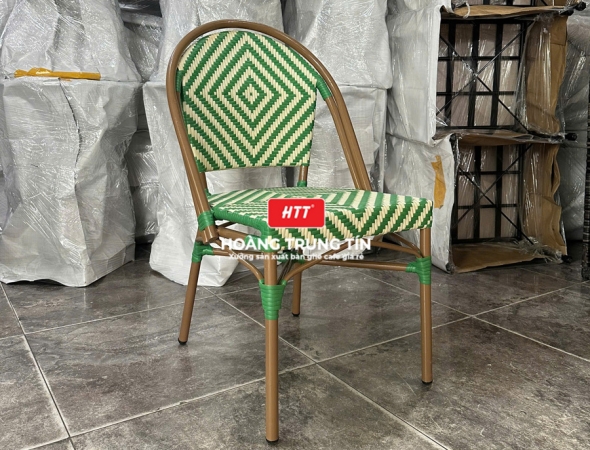 Ghế cafe đan nhựa mây ngoài trời HTT079