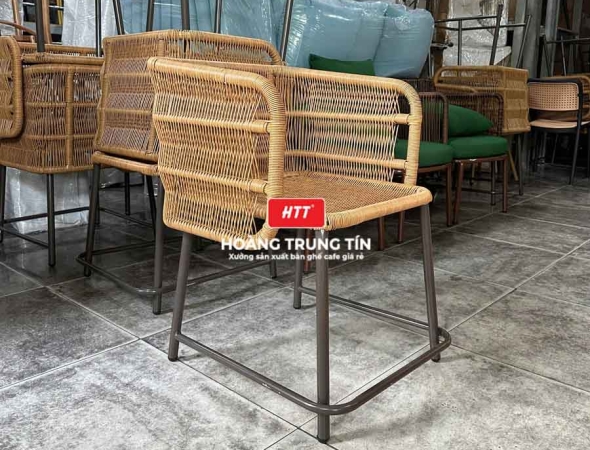 Ghế cafe đan nhựa mây ngoài trời HTT081