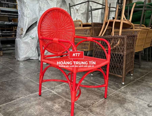 Ghế cafe đan nhựa mây ngoài trời HTT082