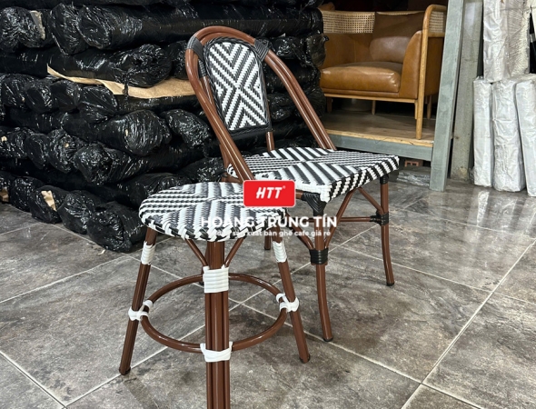 Ghế cafe đan nhựa mây ngoài trời HTT084
