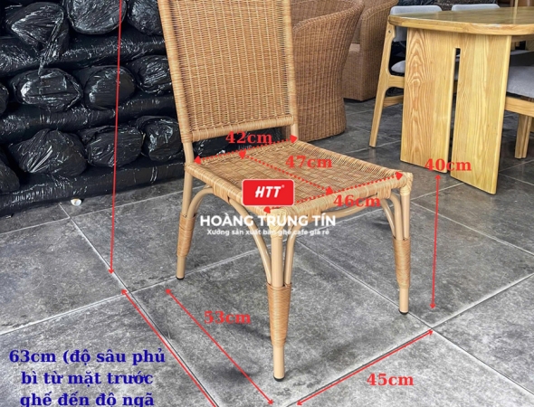 Ghế cafe đan nhựa mây ngoài trời HTT087