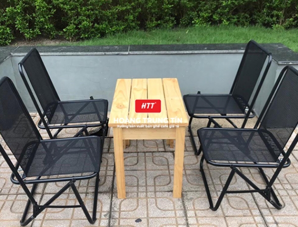 Ghế cafe xếp có tựa lưng gấp gọn