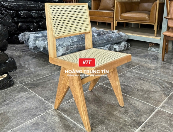 Ghế cafe gỗ đan nhựa mây HTT-01
