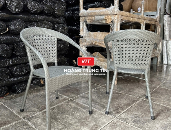 Ghế cafe đan nhựa mây ngoài trời HTT088