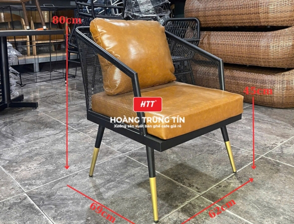 Ghế cafe sắt nệm cao cấp HTT13