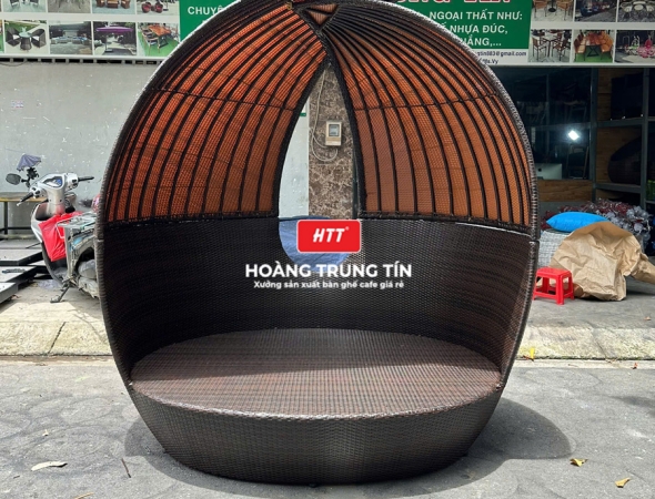 Sofa mái vòm nhựa mây ngoài trời HTT01