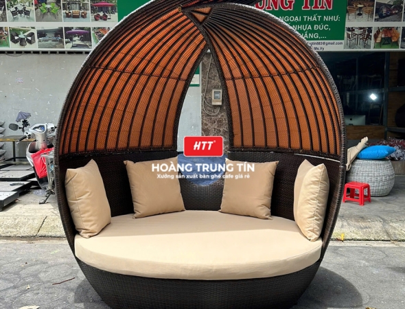 Sofa mái vòm nhựa mây ngoài trời HTT01