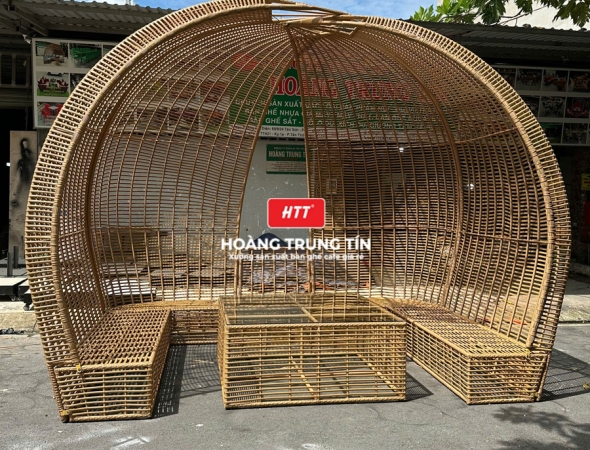 Sofa mái vòm nhựa mây ngoài trời HTT02