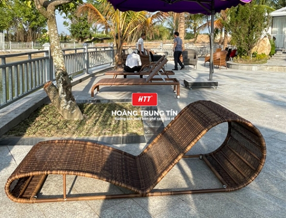 Ghế hồ bơi mây nhựa