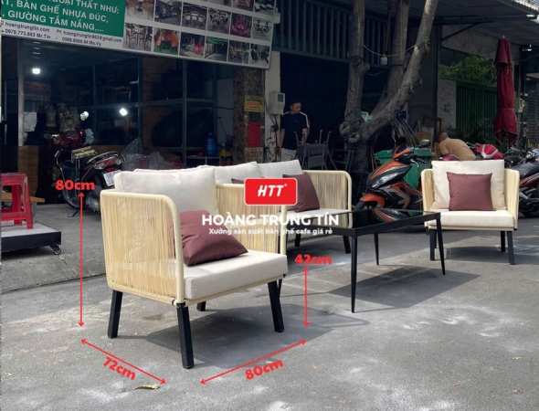 Sofa đan nhựa giả mây HTT042