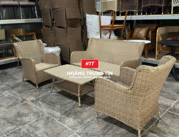 Sofa đan nhựa giả mây HTT046