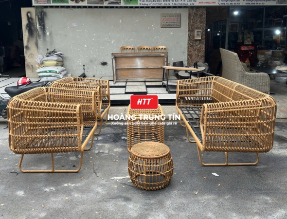 Sofa đan nhựa giả mây HTT043