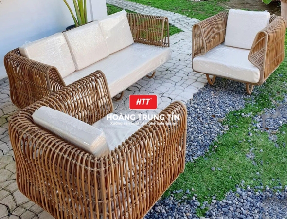 Sofa đan nhựa giả mây HTT021