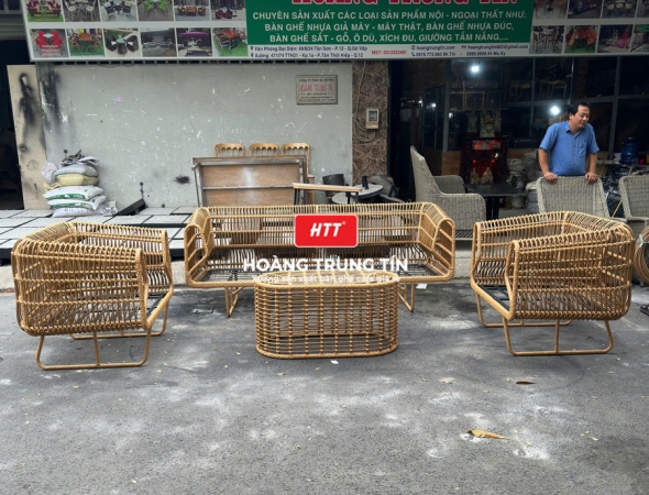 Sofa đan nhựa giả mây HTT043