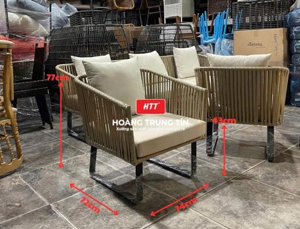 Sofa đan nhựa giả mây HTT044