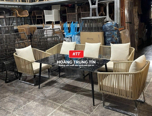 Sofa đan nhựa giả mây HTT044