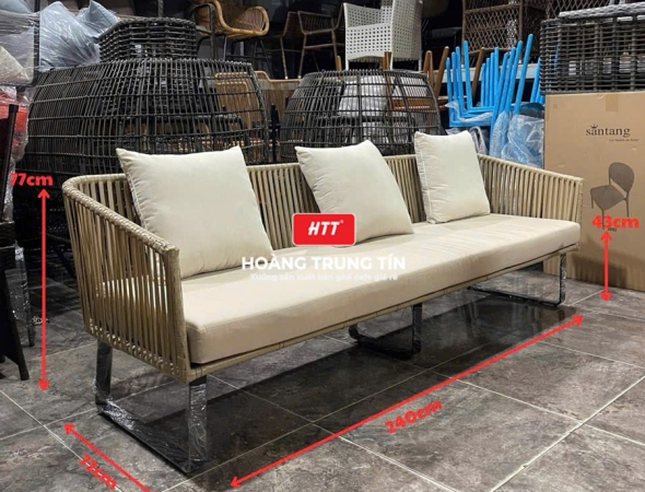 Sofa đan nhựa giả mây HTT044