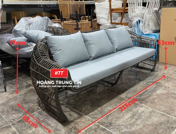Sofa đan nhựa giả mây HTT045