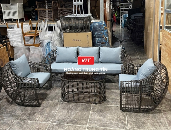 Sofa đan nhựa giả mây HTT045
