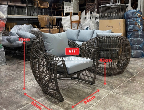 Sofa đan nhựa giả mây HTT045