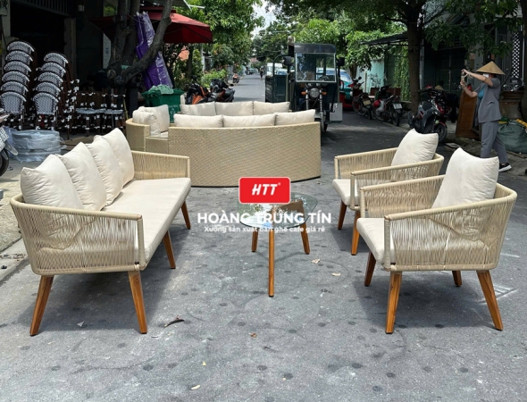 Sofa đan nhựa giả mây HTT061