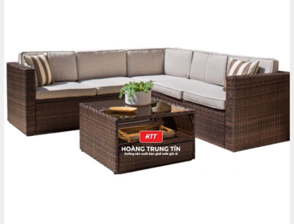 Bàn ghế Sofa Mây Nhựa Cao cấp sang trọng