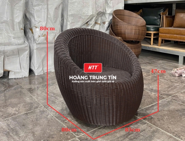 Bàn ghế sofa trứng đan nhựa mây HTT066