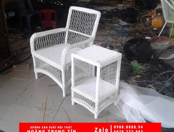 Mẫu Ghế cafe Nhựa Giả Mây sang trọng