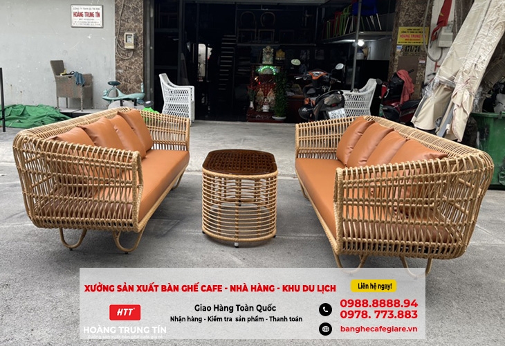 Bàn ghế nhựa giả mây outdoor hiện đại tại Khánh Hòa