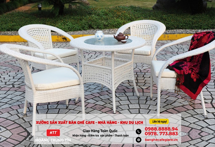 Cung cấp bàn ghế nhựa giả mây sân vườn tại Ninh Thuận