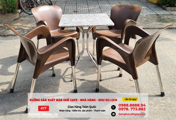 Bàn ghế cafe nhựa bền đẹp giá rẻ tại Sóc Trăng