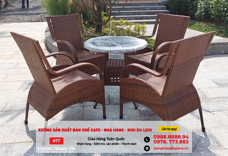 Xưởng sản xuất bàn ghế mây nhựa giá rẻ tại Bắc Ninh