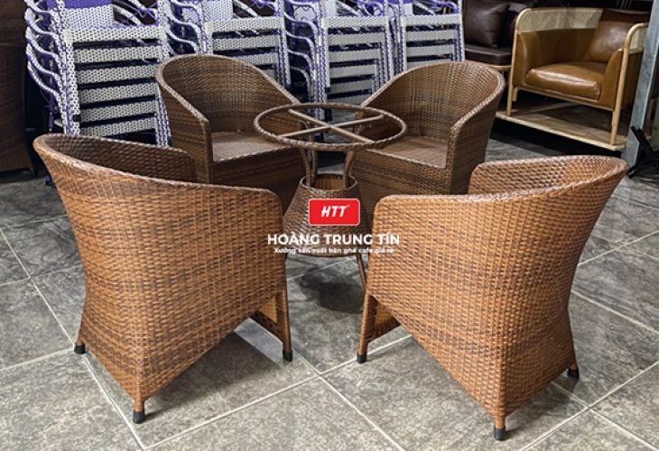 Xưởng bàn ghế nhựa giả mây tại Vĩnh Long