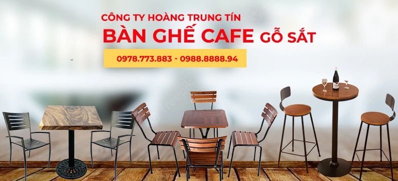 Bàn ghế cafe gỗ sắt