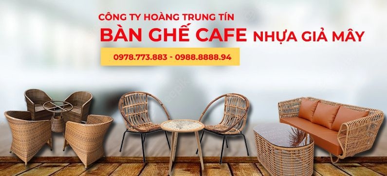 Bàn ghế cafe giả mây